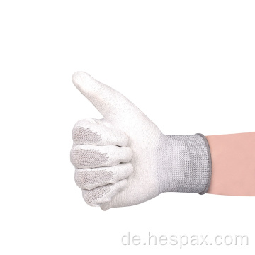 Hespax Polyester Kohlefaser-Antistatik-PU-Arbeit Handschuhe